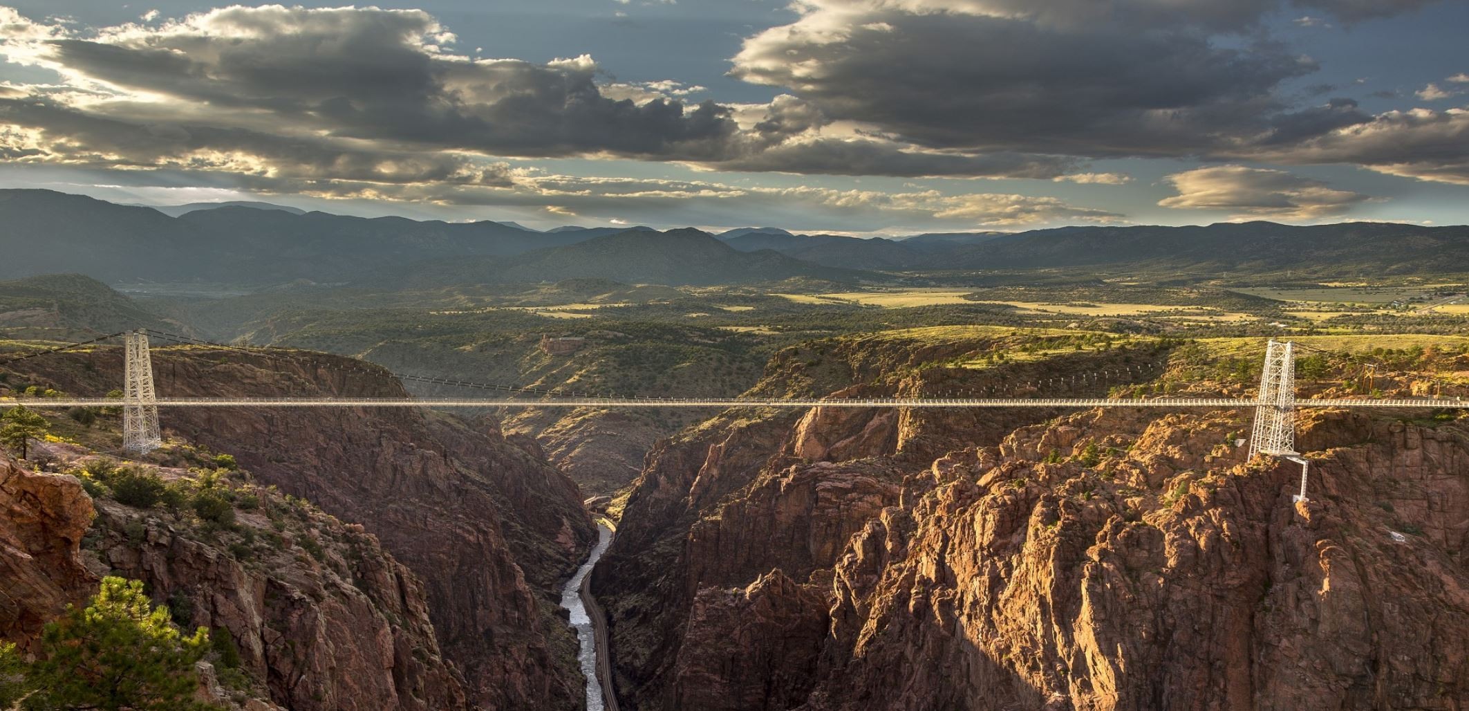 The Royal Gorge suspension bridge spanning the Colorado landscape